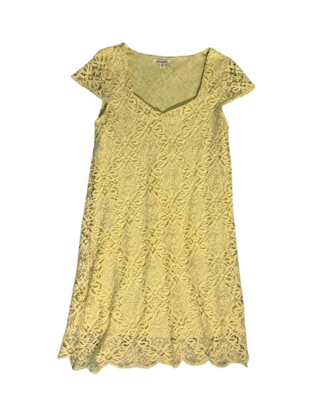 Francesca's Collections Yellow Lace Mini Dress